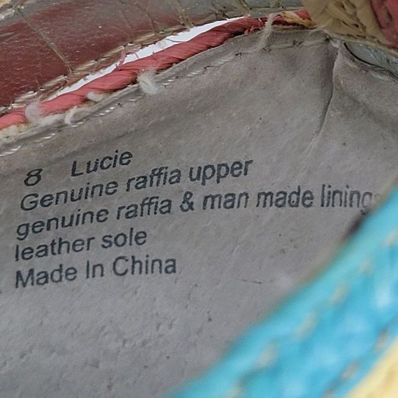 Report Signature Stiletto Heels 8 Pastel Rainbow Stripped Vegan Raffia Wood Heel - Picture 12 of 13